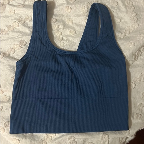 Athleta Deep Blue Ribbed Workout Set - Picture 4 of 6